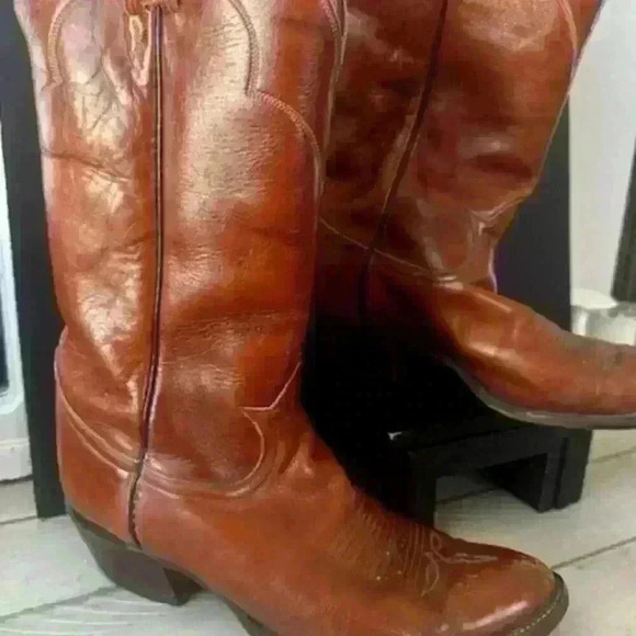 TONY‎ LAMA Style 5084 Western Cowboy Riding Tan Leather Work Boots - Picture 1 of 4